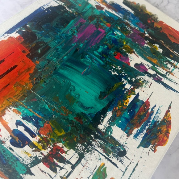 Lines Are Drawn - Abstract Acrylic Texture Painting | Original Artwork 12x16 Can - Picture 6 of 6